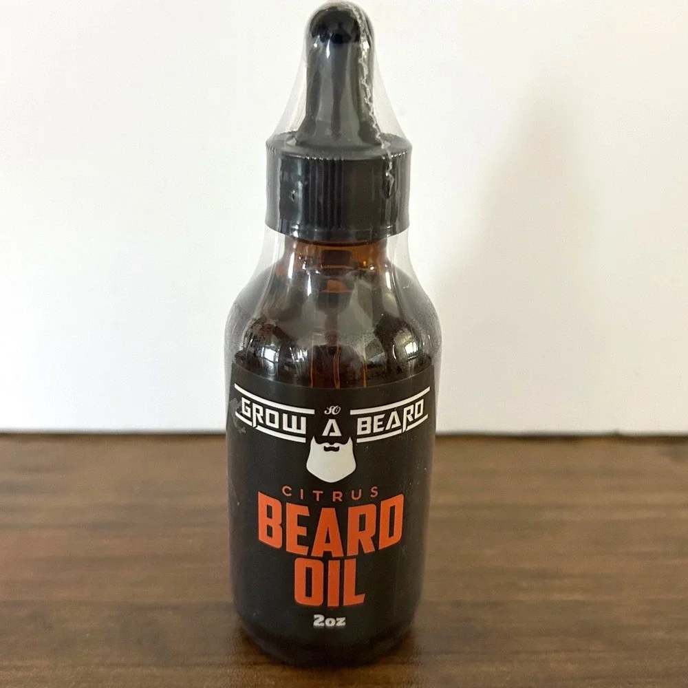 Grow A Beard Citrus Beard Oil Mens 2oz Orange New Jojoba Argan Sandalwood Oils